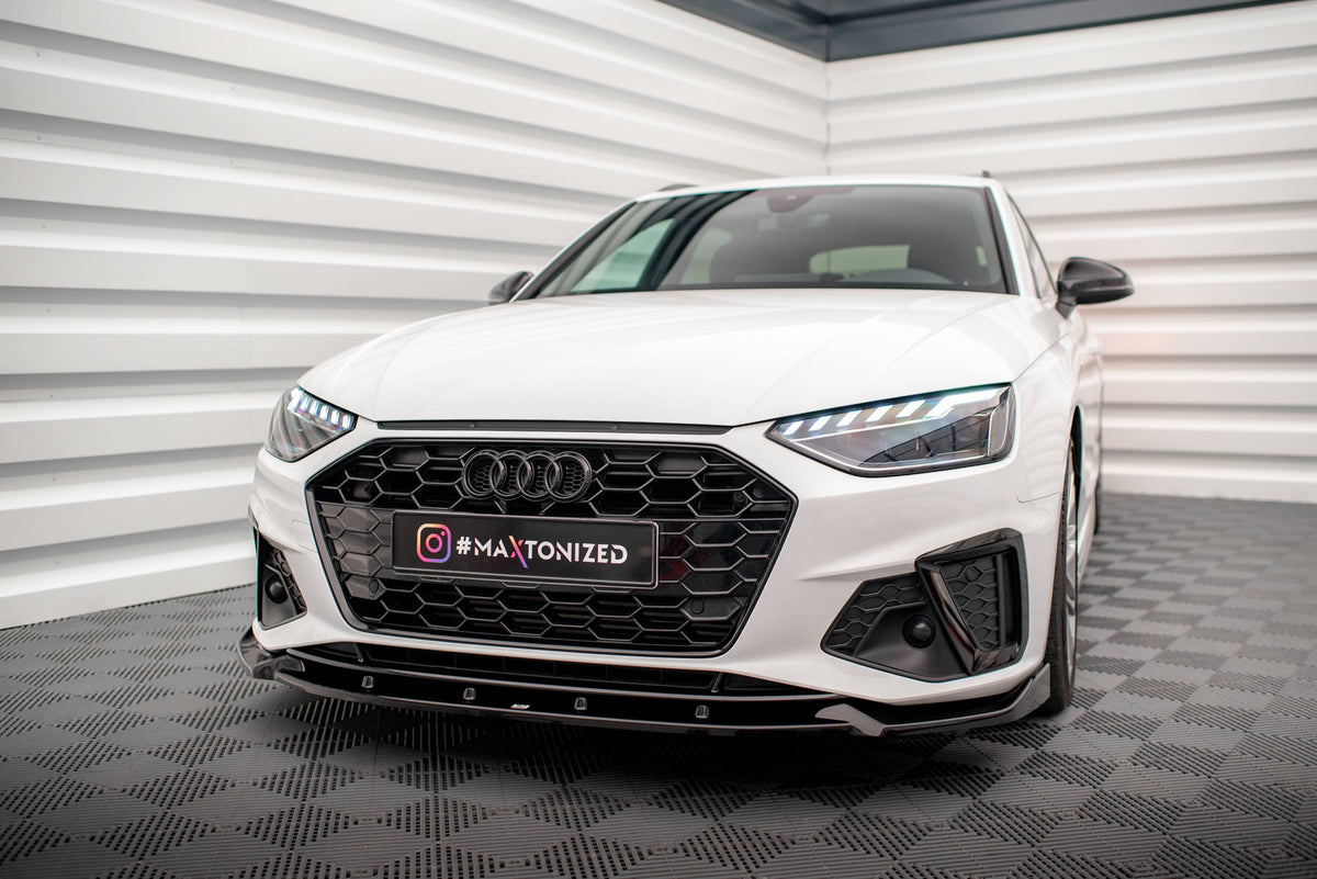 Street+ Spoilerlippe Front Ansatz V.1 passend für Audi A4 S-Line / S4 B9 Facelift schwarz Hochglanz – Ansicht 4