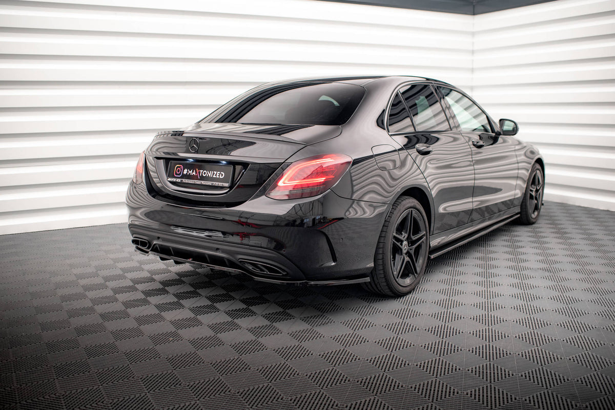 Street+ Mittlerer Diffusor RACE passend für Mercedes-Benz C AMG-Line W205 Facelift schwarz Hochglanz – Ansicht 6