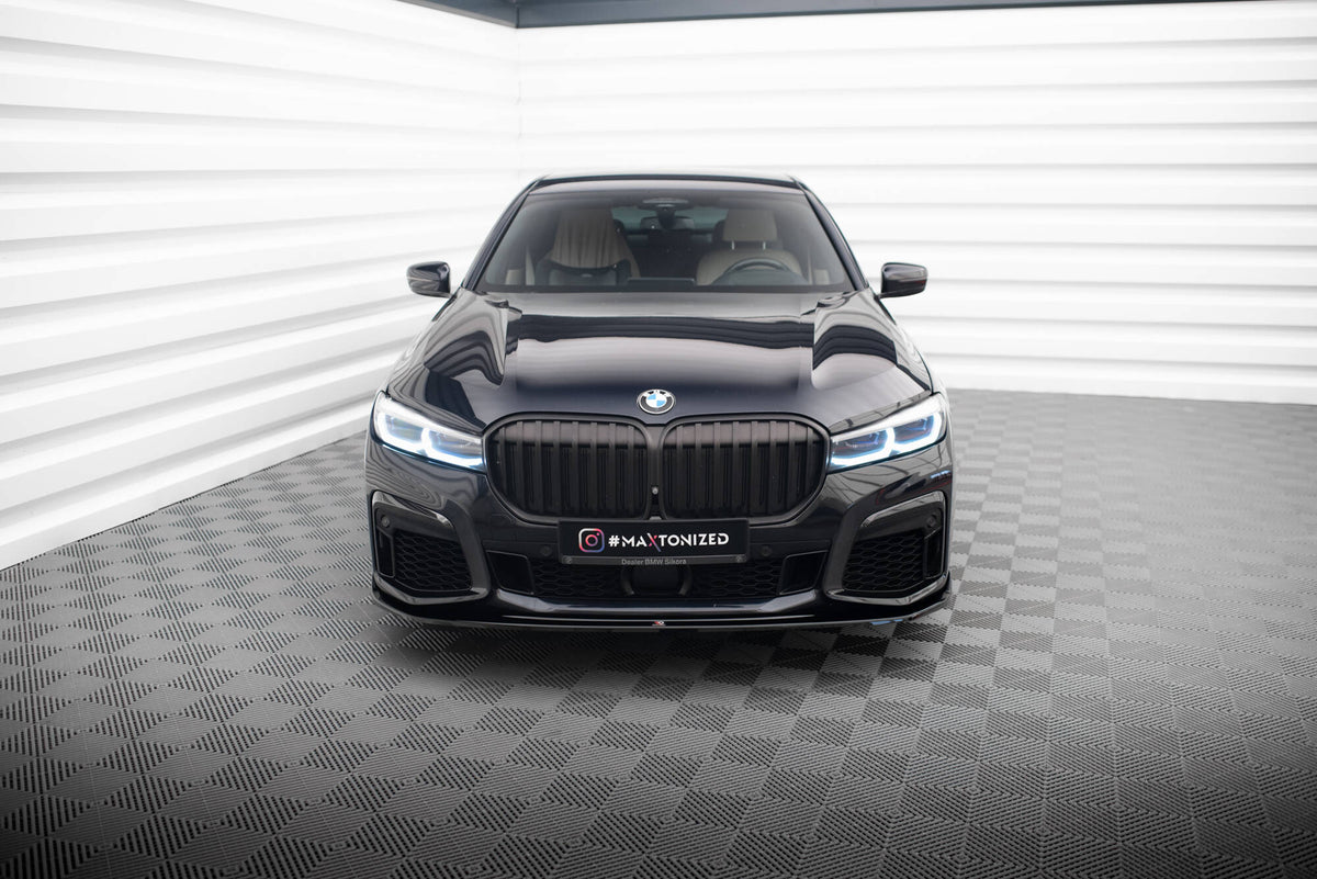 Street+ Spoilerlippe Front Ansatz V.4 passend für BMW 7 M-Paket G11 / G12 Facelift schwarz Hochglanz – Ansicht 1