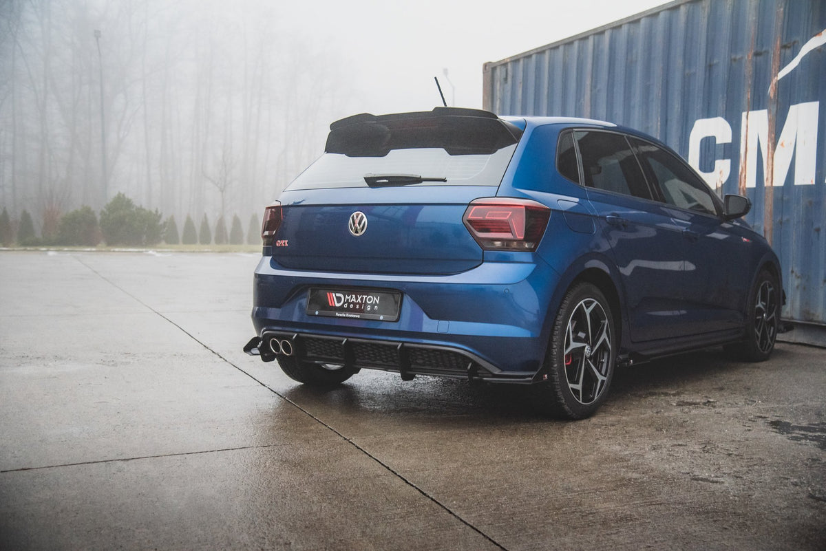 Street Pro Diffusor Heck Ansatz + Flaps passend für VW Polo GTI Mk6 schwarz Hochglanz – Ansicht 4