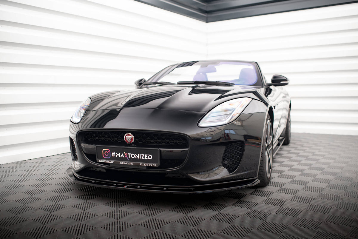 Street+ Spoilerlippe Front Ansatz V.1 passend für Jaguar F-Type X152 Facelift schwarz Hochglanz – Ansicht 3