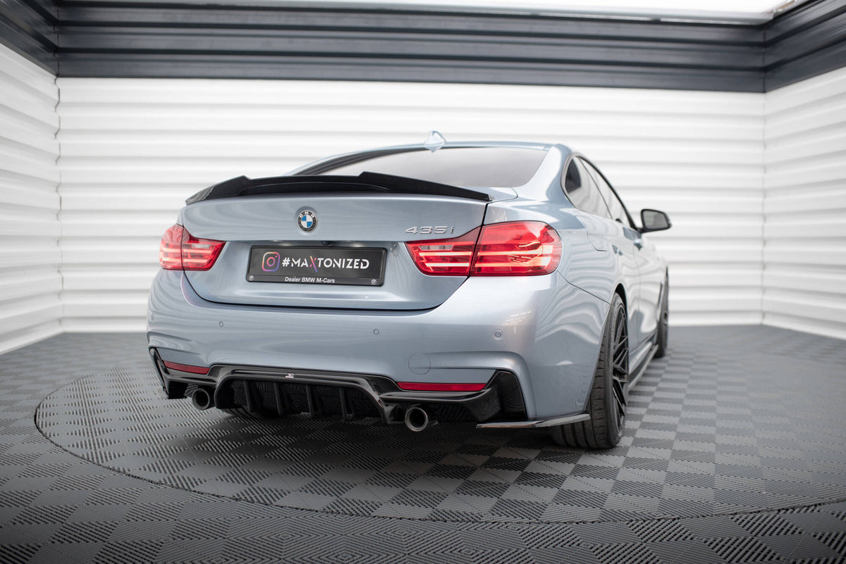 Diffusor Heck Ansatz passend für BMW 4er Coupe / Gran Coupe / Cabrio M-Paket F32 / F36 / F33 (Einzelauspuff li. re.) – Ansicht 1