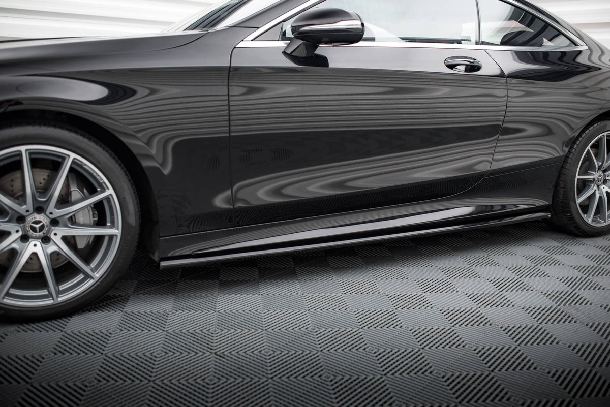 Street+ Seitenschweller Leisten passend für Mercedes-Benz S Coupe AMG-Line C217 Facelift schwarz Hochglanz – Ansicht 3