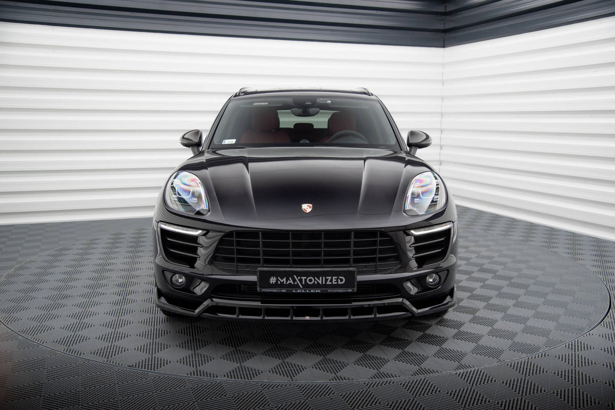 Street+ Spoilerlippe Front Ansatz V.3 passend für Porsche Macan Mk1 schwarz Hochglanz – Ansicht 1