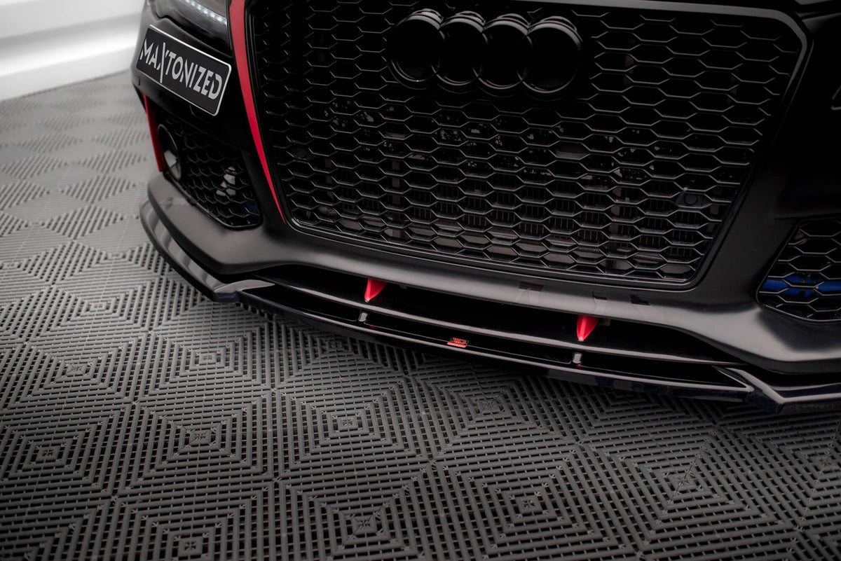 Street+ Spoilerlippe Front Ansatz passend für Audi A7 RS7 Look C7 schwarz Hochglanz – Ansicht 3