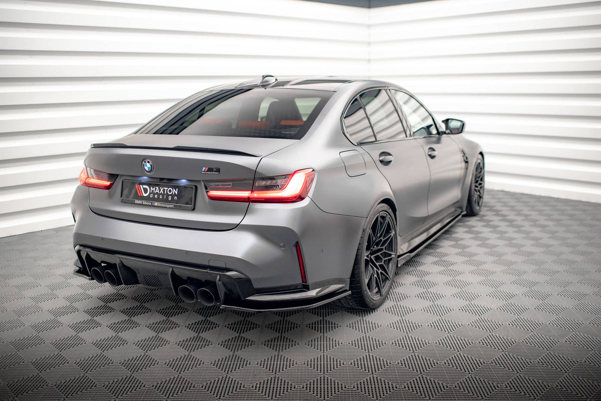 Heck Ansatz Flaps Diffusor V.2 passend für BMW M3 Limousine / Touring G80 / G81 schwarz Hochglanz – Ansicht 3