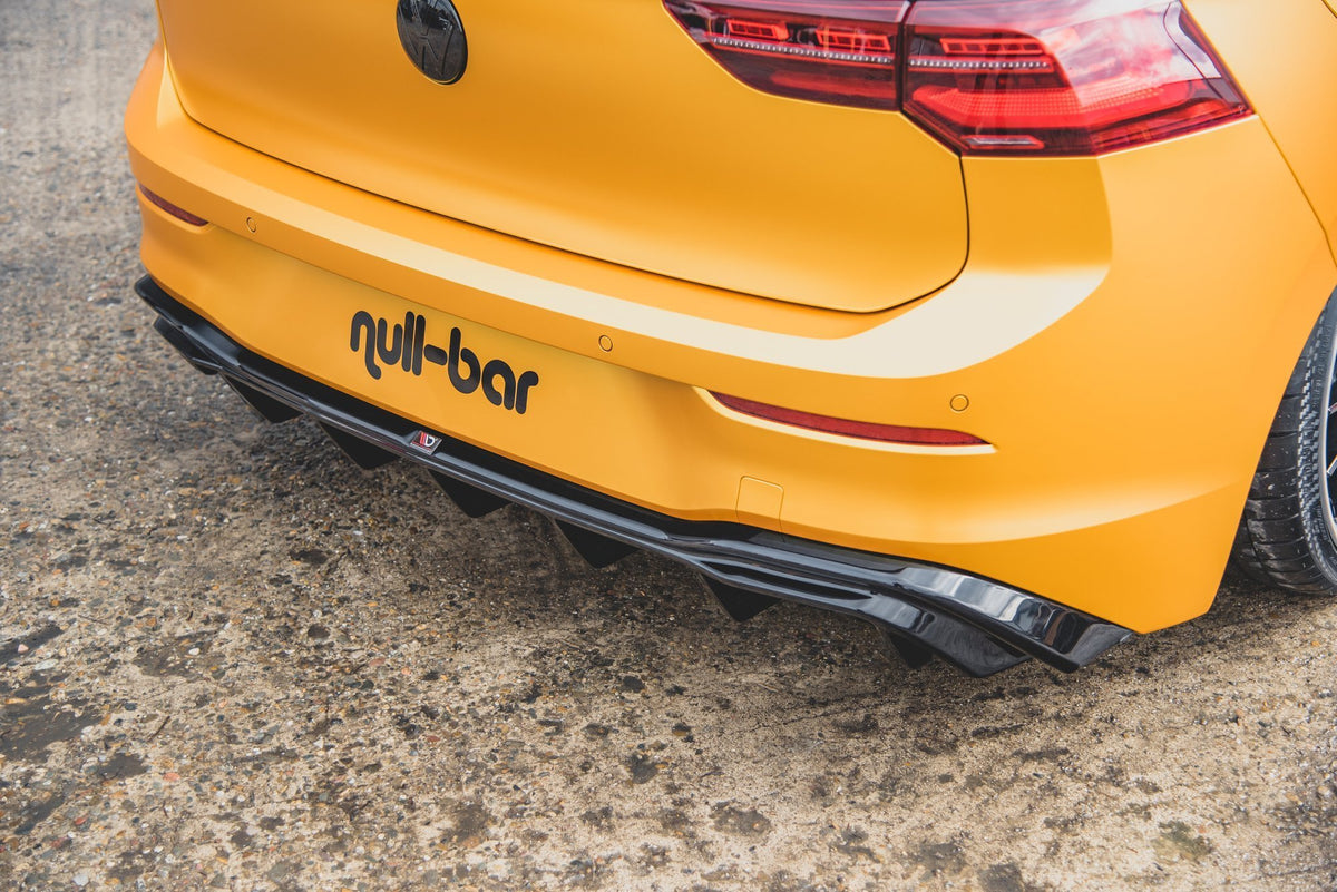 Diffusor Heck Ansatz passend für VW Golf Hatchback Mk8 Facelift schwarz Hochglanz – Ansicht 3