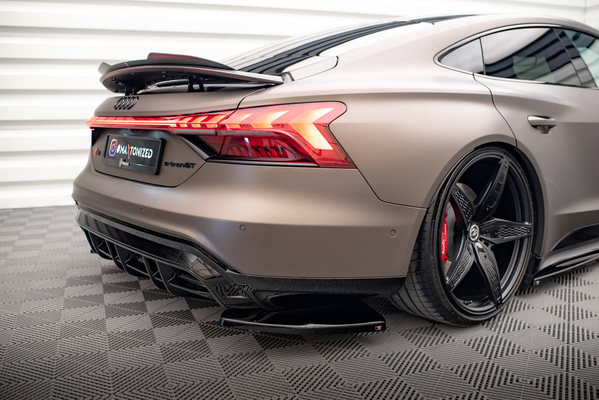 Heck Ansatz Flaps Diffusor V.1 passend für Audi e-Tron GT / RS GT Mk1 schwarz Hochglanz – Ansicht 4