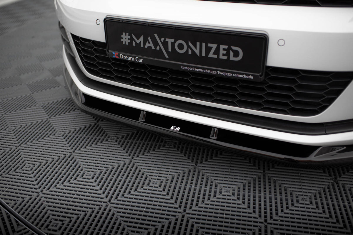 Street+ Spoilerlippe Front Ansatz V.1 passend für VW Scirocco Mk3 Facelift schwarz Hochglanz – Ansicht 3