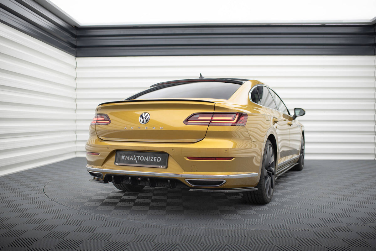 Heck Ansatz Flaps Diffusor passend für VW Arteon R-Line Limousine / Shooting Brake Mk1 schwarz Hochglanz – Ansicht 3