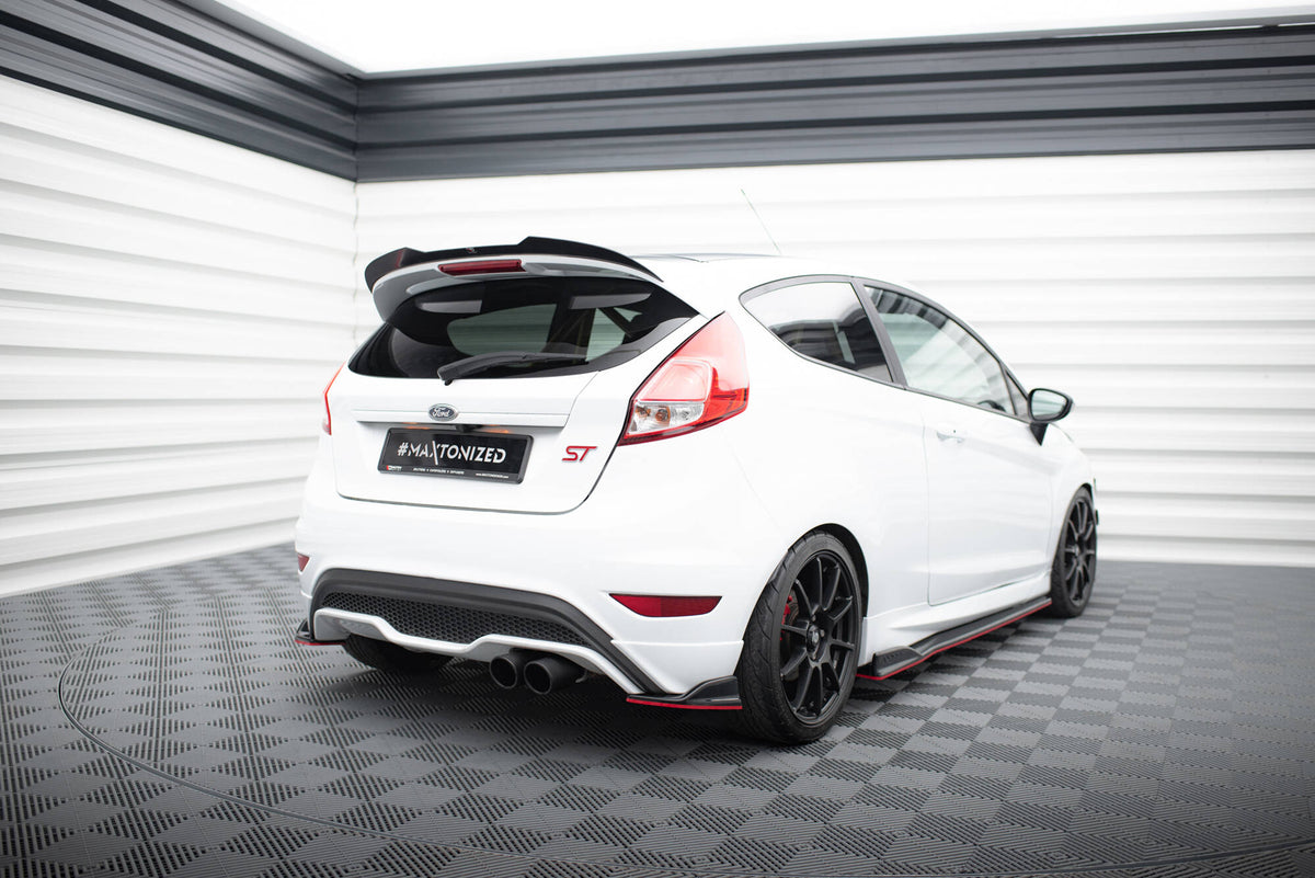 Heck Ansatz Flaps Diffusor V.2 passend für Ford Fiesta ST Mk7 Facelift schwarz Hochglanz – Ansicht 3