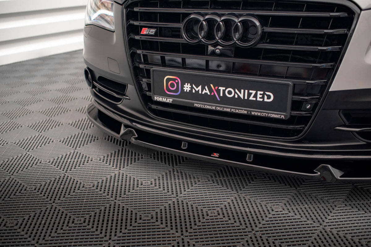 Street+ Spoilerlippe Front Ansatz V.2 passend für Audi S8 D4 schwarz Hochglanz – Ansicht 3
