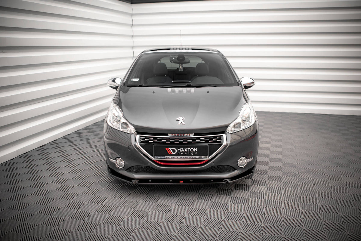 Street+ Spoilerlippe Front Ansatz V.2 passend für Peugeot 208 GTi Mk1 schwarz Hochglanz – Ansicht 1