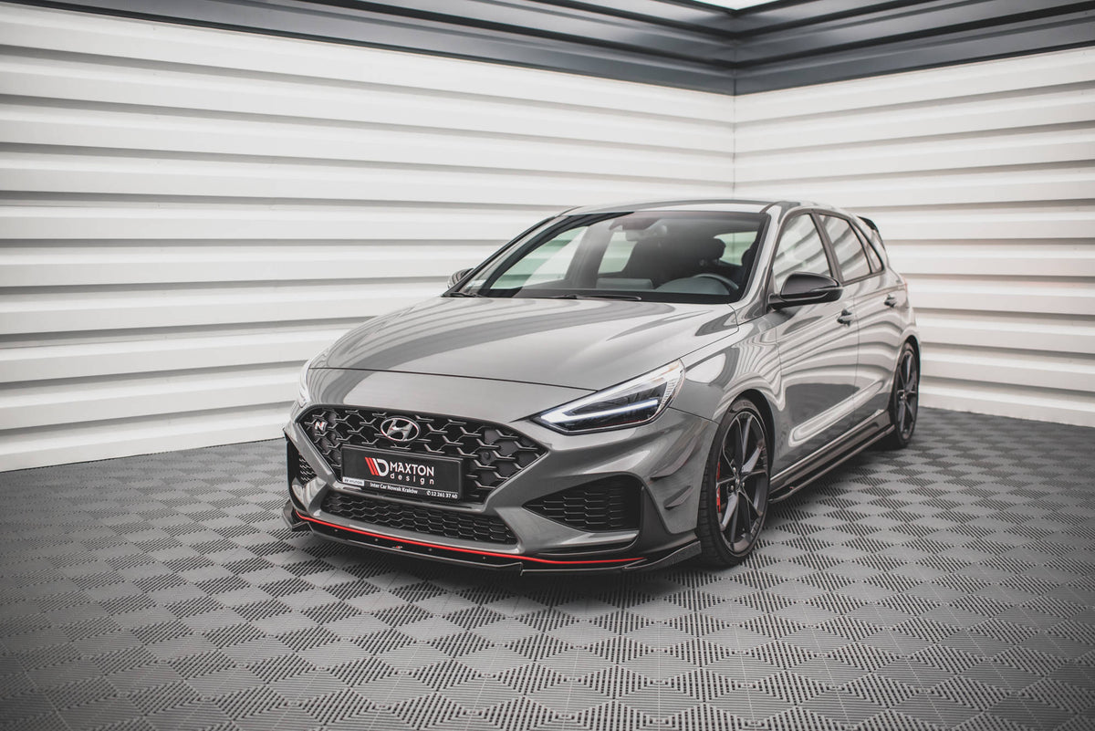 Street+ Spoilerlippe Front Ansatz V.2 passend für Hyundai I30 N / I30 N-Line Hatchback/Fastback Mk3 Facelift schwarz Hochglanz – Ansicht 4