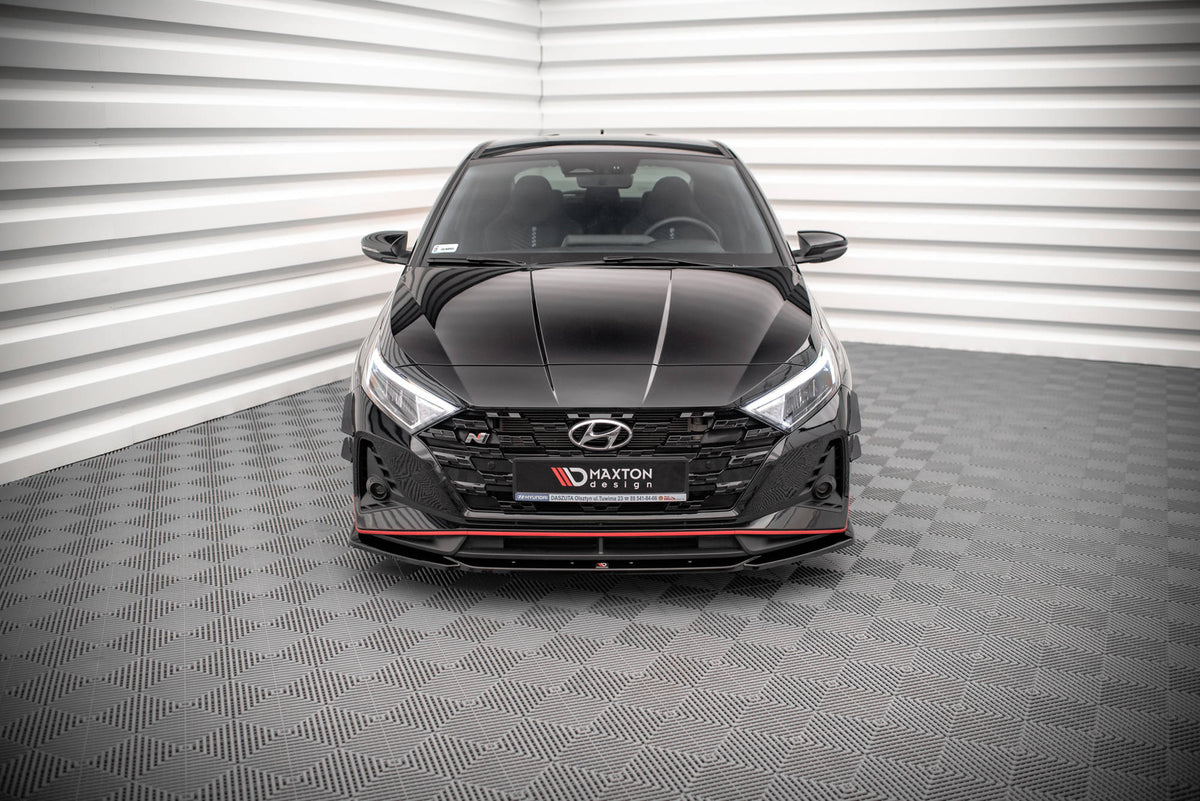 Street+ Spoilerlippe Front Ansatz V.3 passend für Hyundai I20 N Mk3 schwarz Hochglanz – Ansicht 1