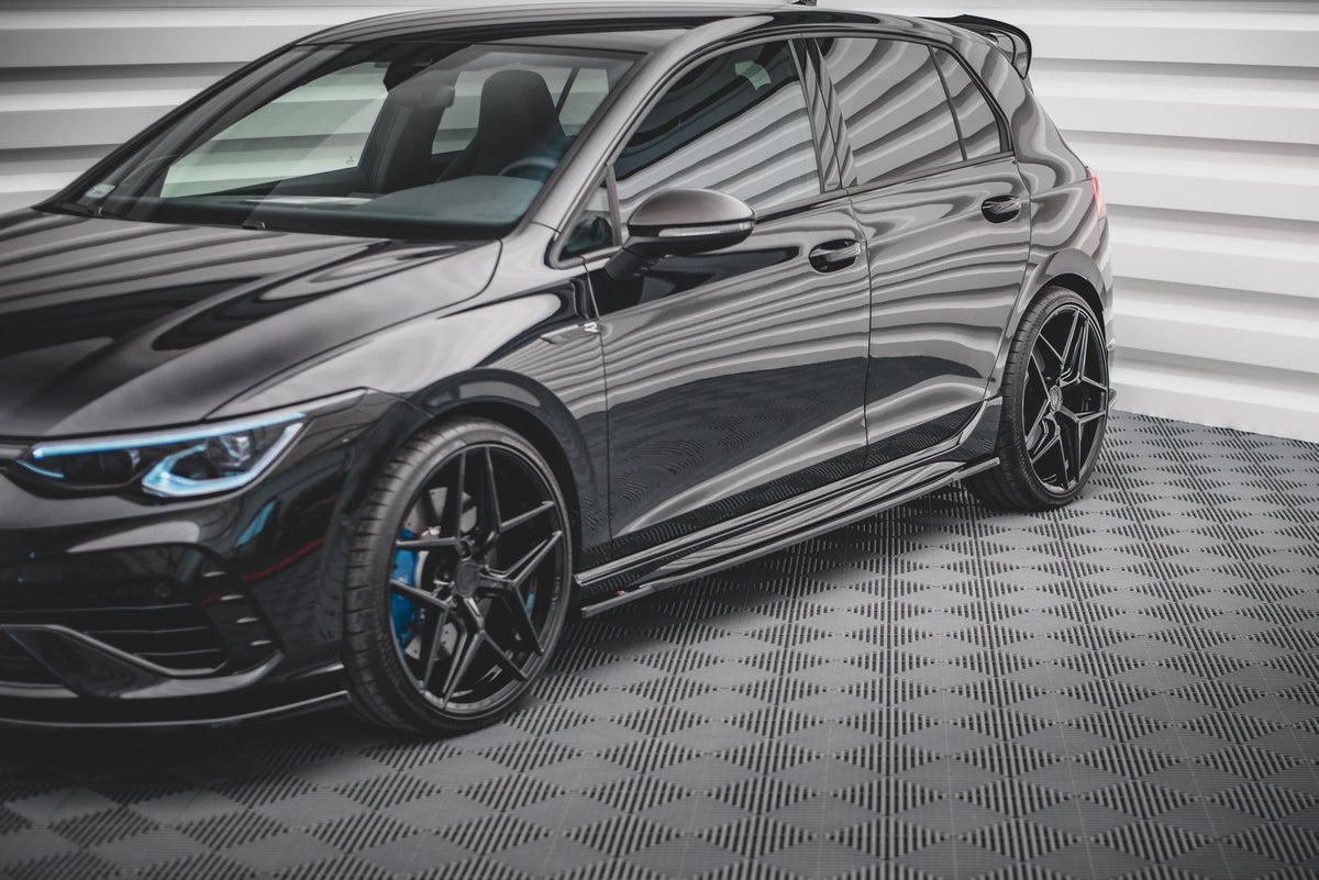 Street+ Seitenschweller Leisten passend für V.1 passend für VW Golf R Hatchback Mk8 Facelift schwarz Hochglanz – Ansicht 5
