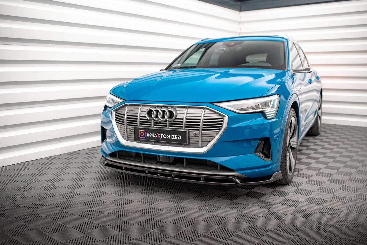 Street+ Spoilerlippe Front Ansatz V.2 passend für Audi e-tron schwarz Hochglanz – Ansicht 3