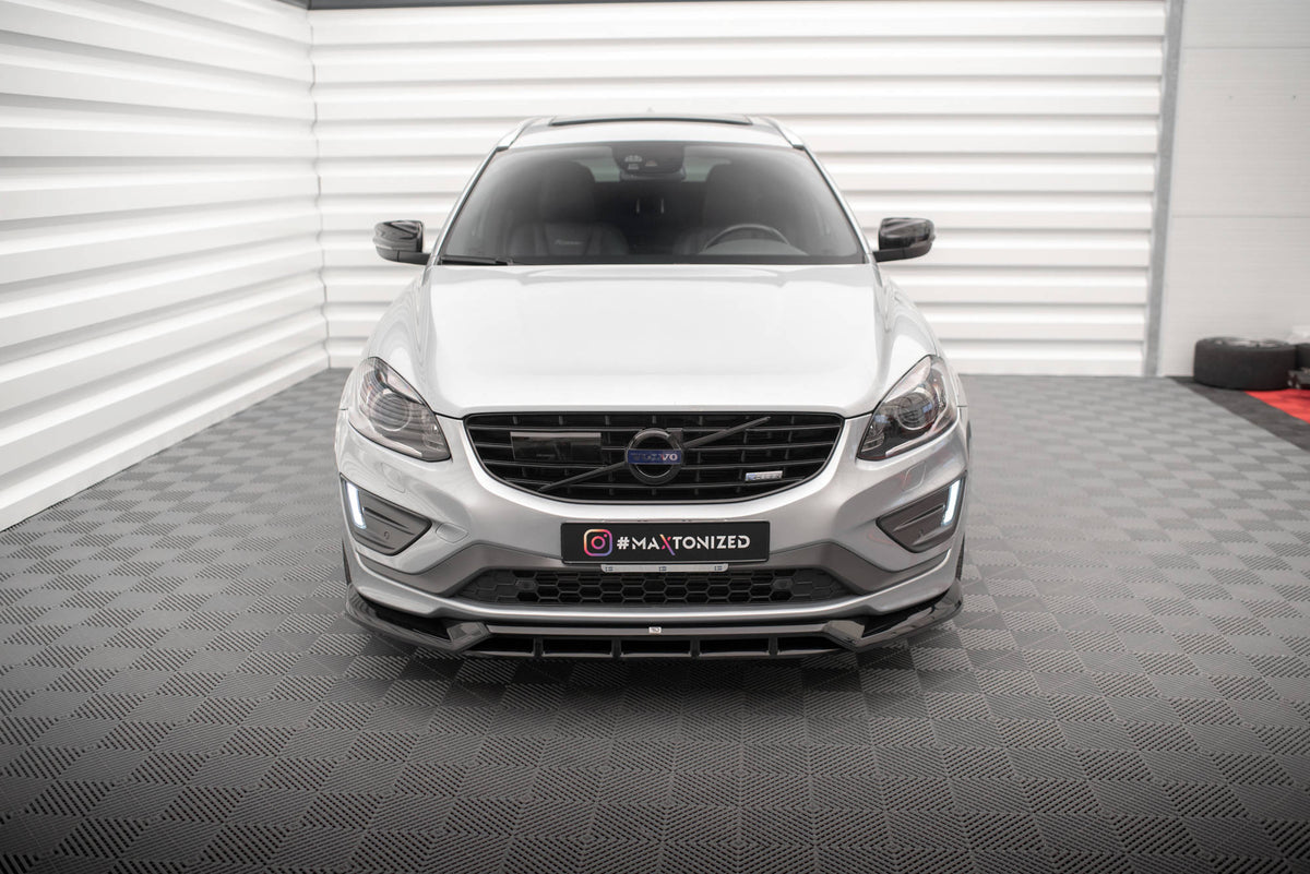 Street+ Spoilerlippe Front Ansatz passend für Volvo XC60 R-Design Mk1 Facelift schwarz Hochglanz – Ansicht 1