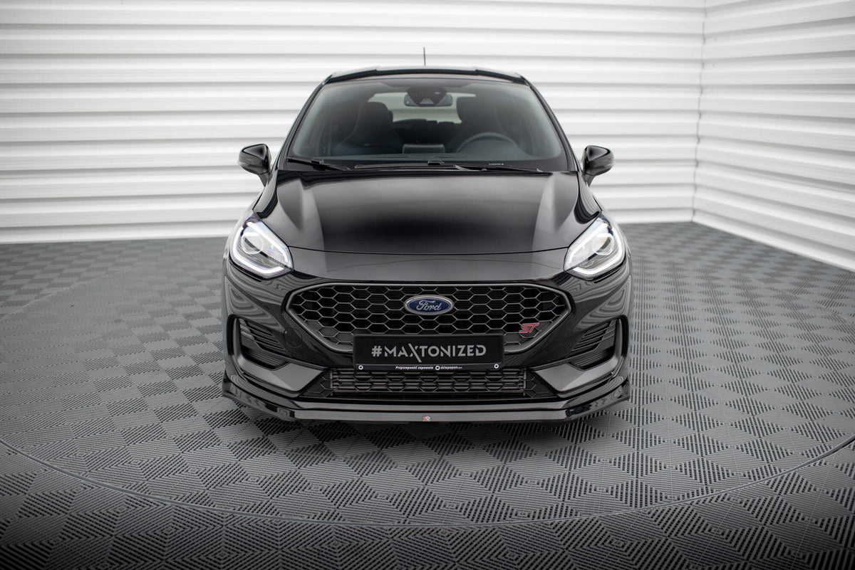 Street+ Spoilerlippe Front Ansatz V.3 passend für Ford Fiesta ST / ST-line Mk8 Facelift schwarz Hochglanz – Ansicht 1