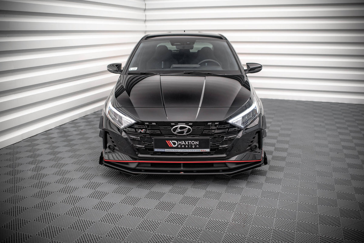Street Pro Street+ Spoilerlippe Front Ansatz passend für + Flaps passend für V.1 + Flaps Hyundai I20 N Mk3 schwarz Hochglanz – Ansicht 1