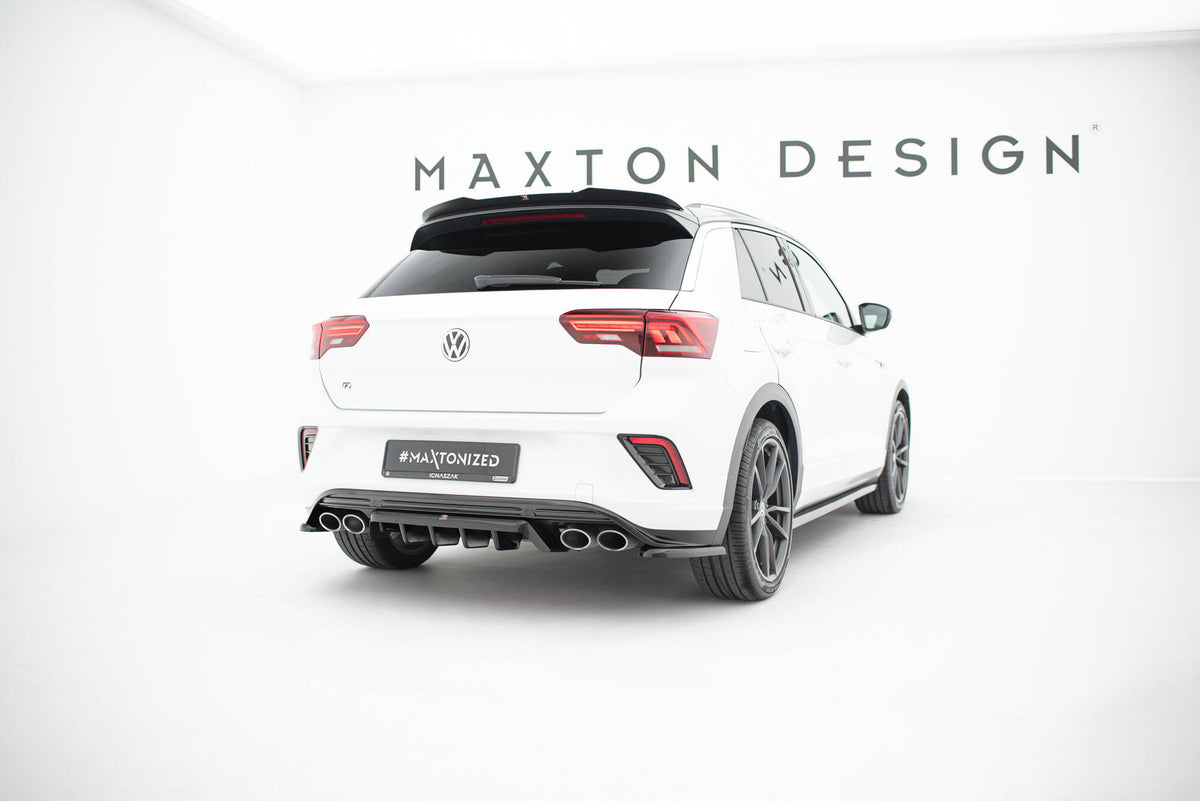 Heck Ansatz Flaps Diffusor passend für VW T-Roc R Mk1 schwarz Hochglanz – Ansicht 3