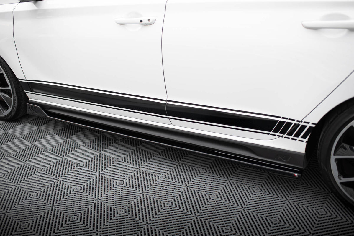 Street+ Seitenschweller Leisten passend für V.5 Hyundai I30 N / N-Line Hatchback / Fastback Mk3 / Mk3 Facelift schwarz Hochglanz – Ansicht 4