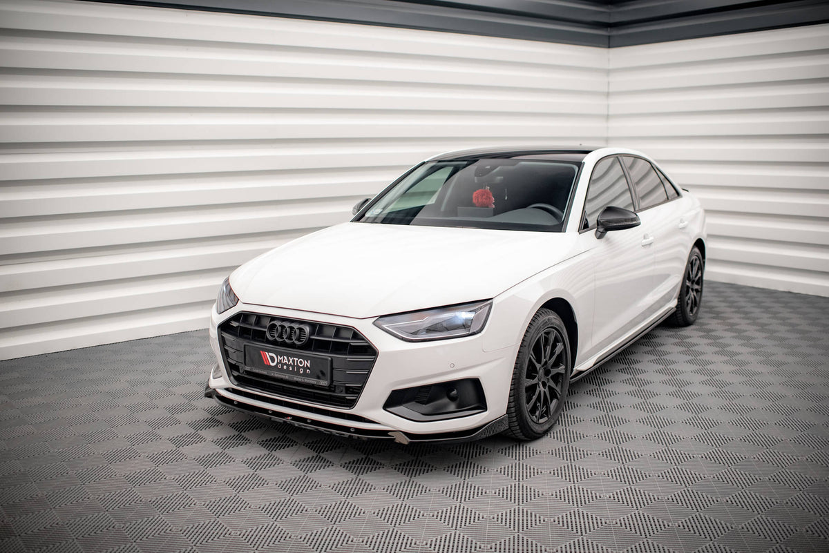 Street+ Spoilerlippe Front Ansatz V.1 passend für Audi A4 B9 Facelift schwarz Hochglanz – Ansicht 4