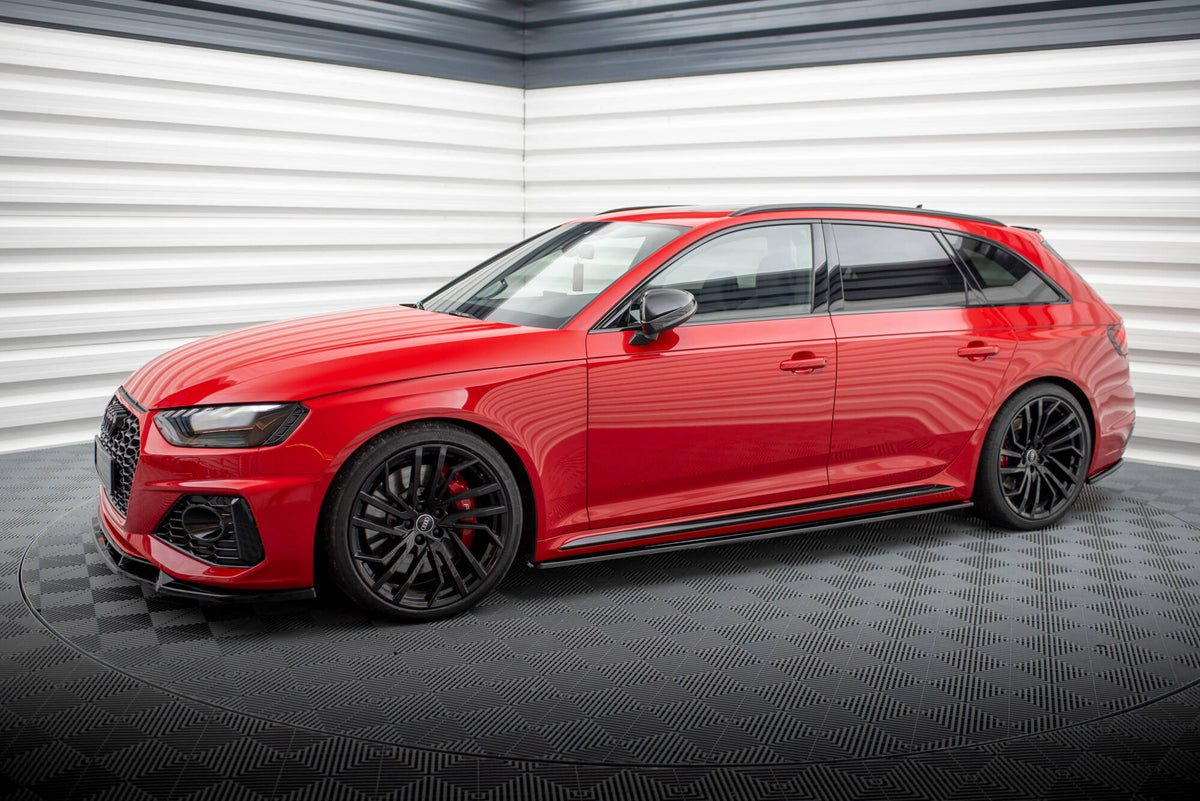 Street+ Seitenschweller Leisten passend für Audi RS4 B9 / B9 Facelift  schwarz Hochglanz – Ansicht 3