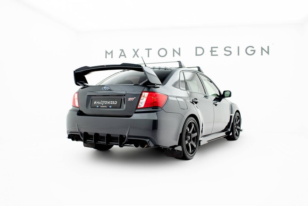 Hintere Seiten Flaps passend für Subaru Impreza WRX STI Mk3 Facelift schwarz Hochglanz – Ansicht 1