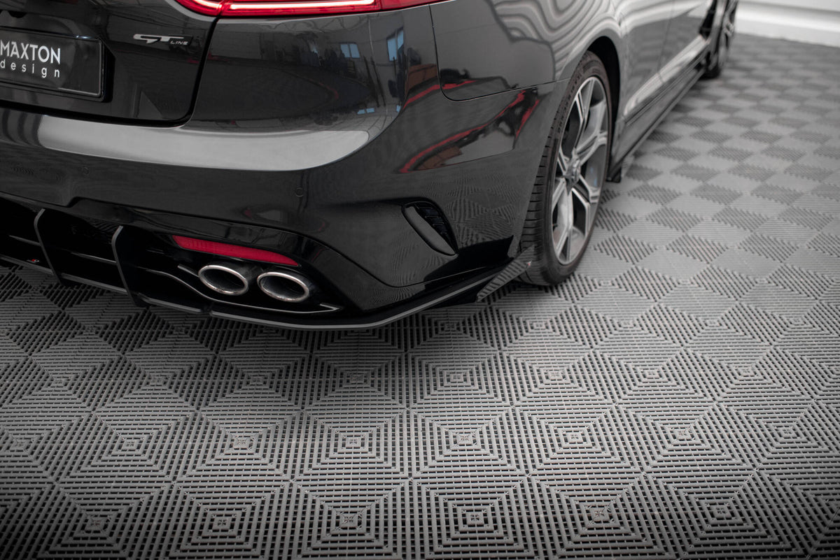 Street Pro Heck Ansatz Flaps Diffusor + Flaps passend für Kia Stinger GT / GT-Line  Mk1 schwarz Hochglanz – Ansicht 3