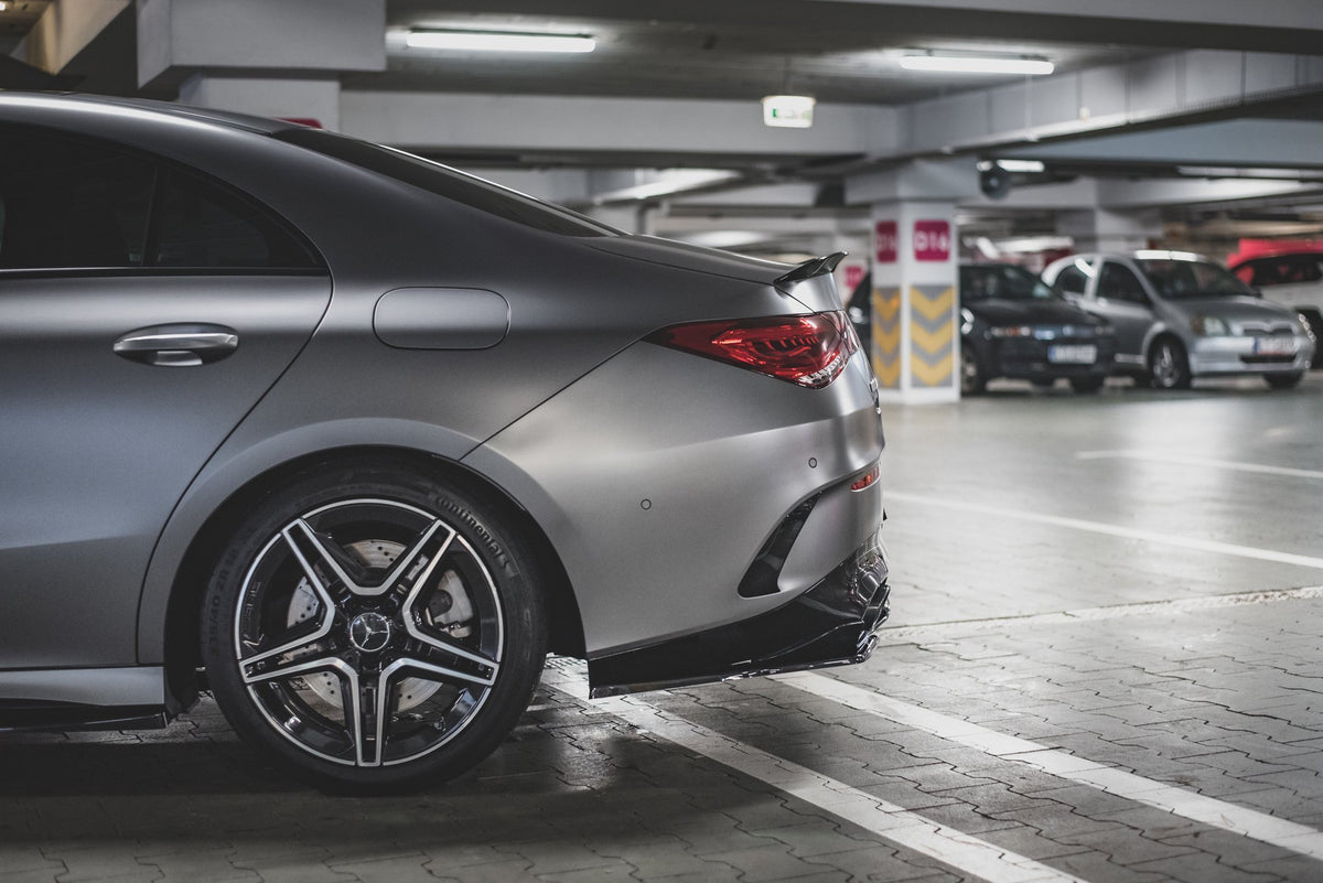 Heck Ansatz Flaps Diffusor passend für Mercedes-AMG CLA 35 Aero / 45 Aero C118 schwarz Hochglanz – Ansicht 7