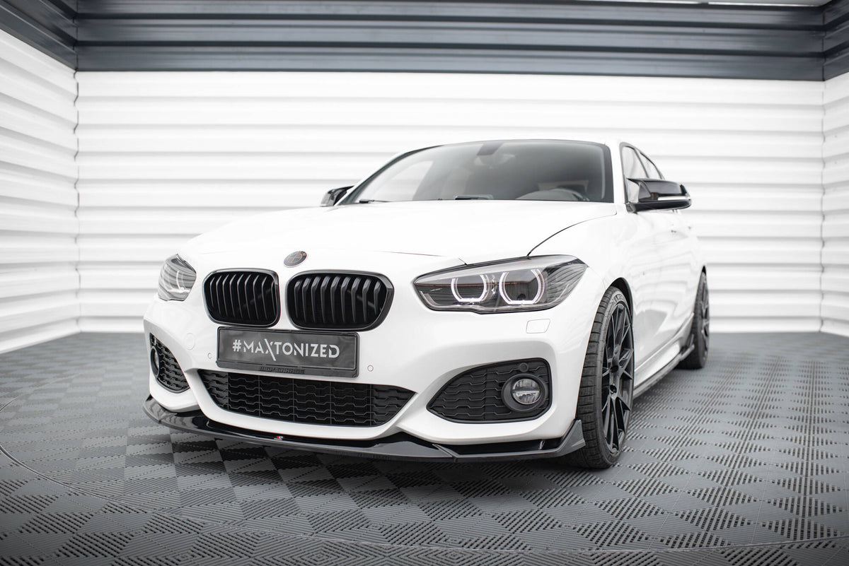 Street+ Spoilerlippe Front Ansatz V.4 passend für CSL Look BMW 1er M-Paket / M140i F20 Facelift schwarz Hochglanz – Ansicht 3
