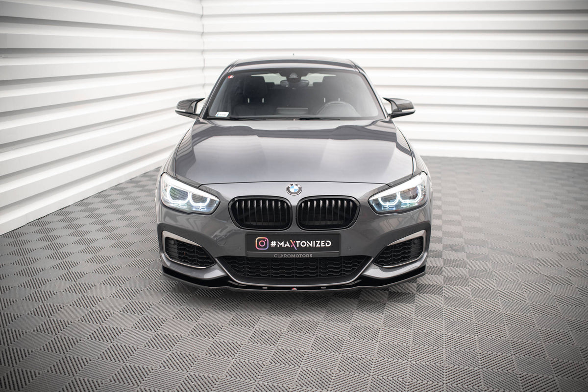 Street+ Spoilerlippe Front Ansatz V.1 passend für BMW 1er F20/F21 M-Power FACELIFT schwarz Hochglanz – Ansicht 1