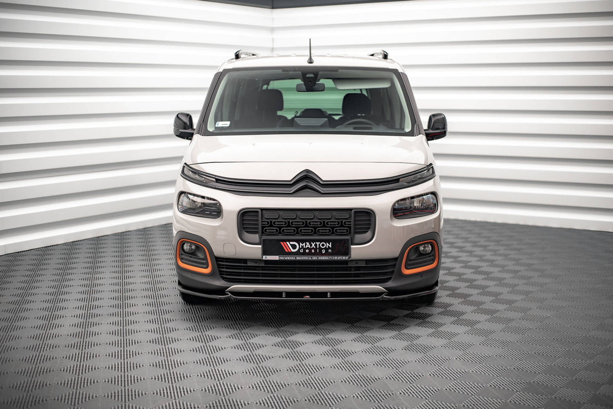 Street+ Spoilerlippe Front Ansatz passend für Citroen Berlingo Mk3 schwarz Hochglanz – Ansicht 1
