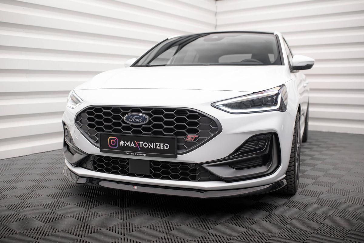 Street+ Spoilerlippe Front Ansatz V.8 passend für Ford Focus ST / ST-Line Mk4 Facelift schwarz Hochglanz – Ansicht 4