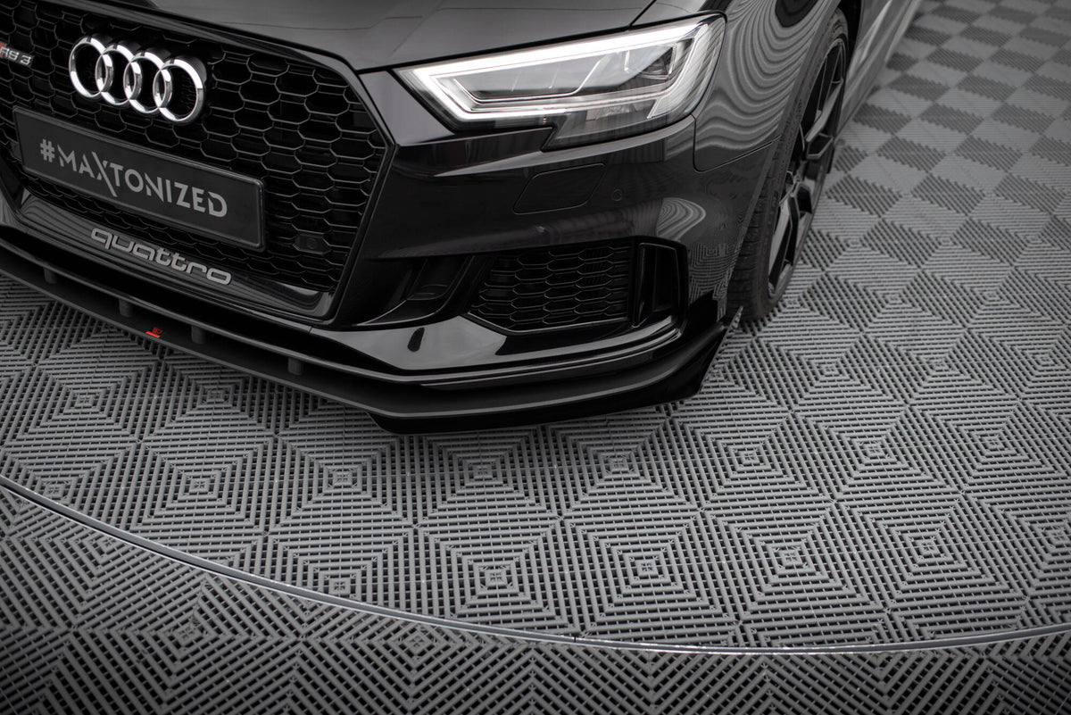 Front Stoßstange Flaps passend für Audi RS3 Limousine 8V Facelift schwarz Hochglanz – Ansicht 3