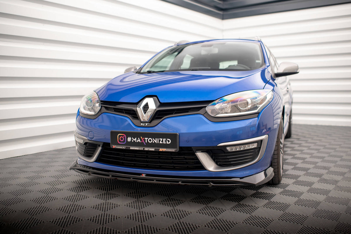 Street+ Spoilerlippe Front Ansatz passend für Renault Megane GT Line Grandtour Mk3 Facelift schwarz Hochglanz – Ansicht 4