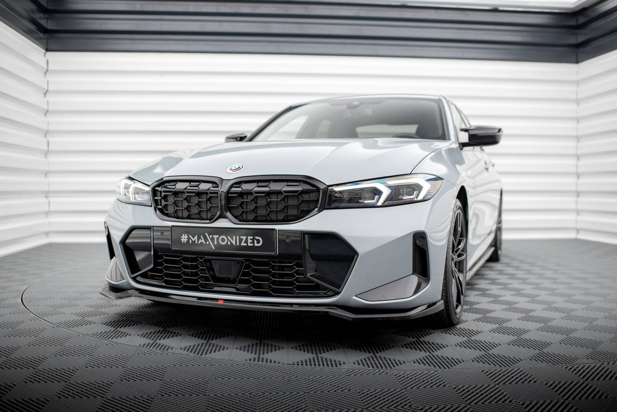 Street+ Spoilerlippe Front Ansatz V.2 passend für BMW 3er M340i / M-Paket G20 / G21 Facelift schwarz Hochglanz – Ansicht 4