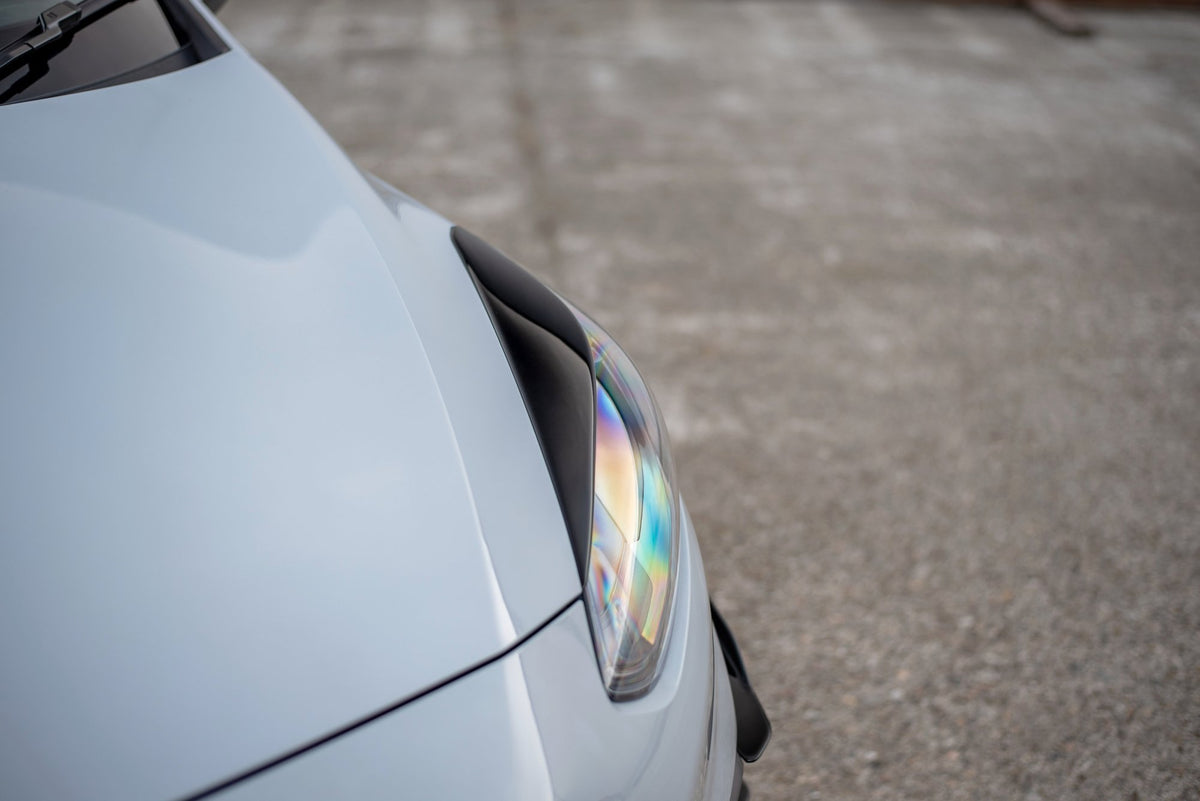 Scheinwerfer Blenden Böser Blick passend für Ford Fiesta Mk8 ST / ST-Line / Standard schwarz Hochglanz – Ansicht 3