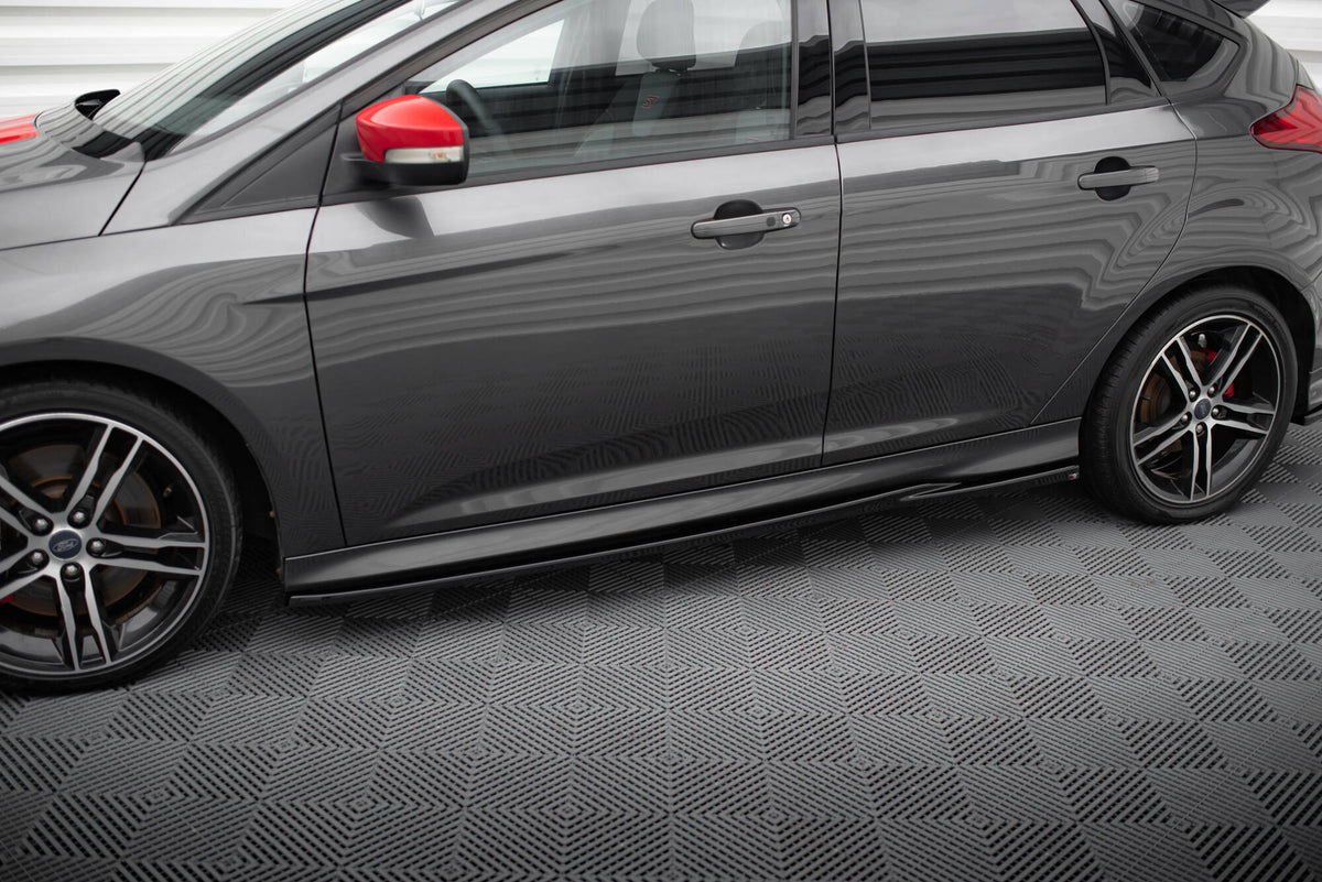 Street+ Seitenschweller Leisten V.2 passend für Ford Focus ST Mk3 schwarz Hochglanz – Ansicht 3
