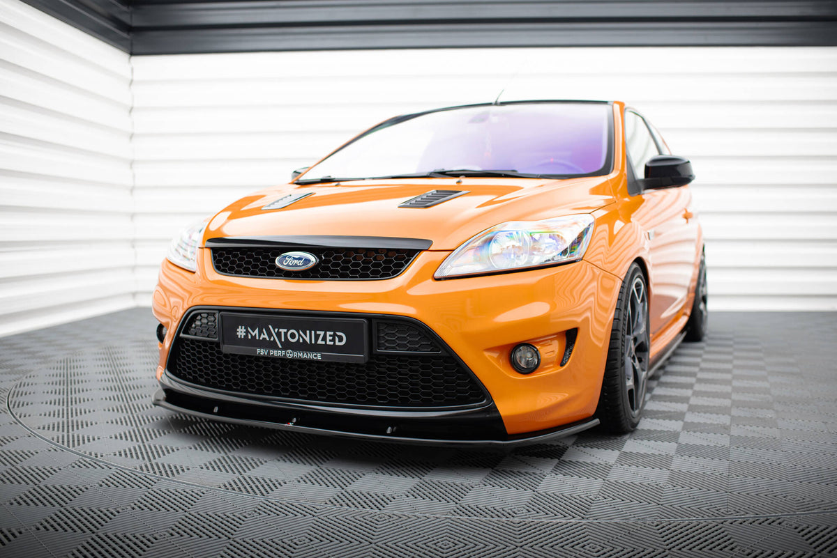 Street+ Spoilerlippe Front Ansatz passend für Ford Focus ST Mk2 FL schwarz Hochglanz – Ansicht 3