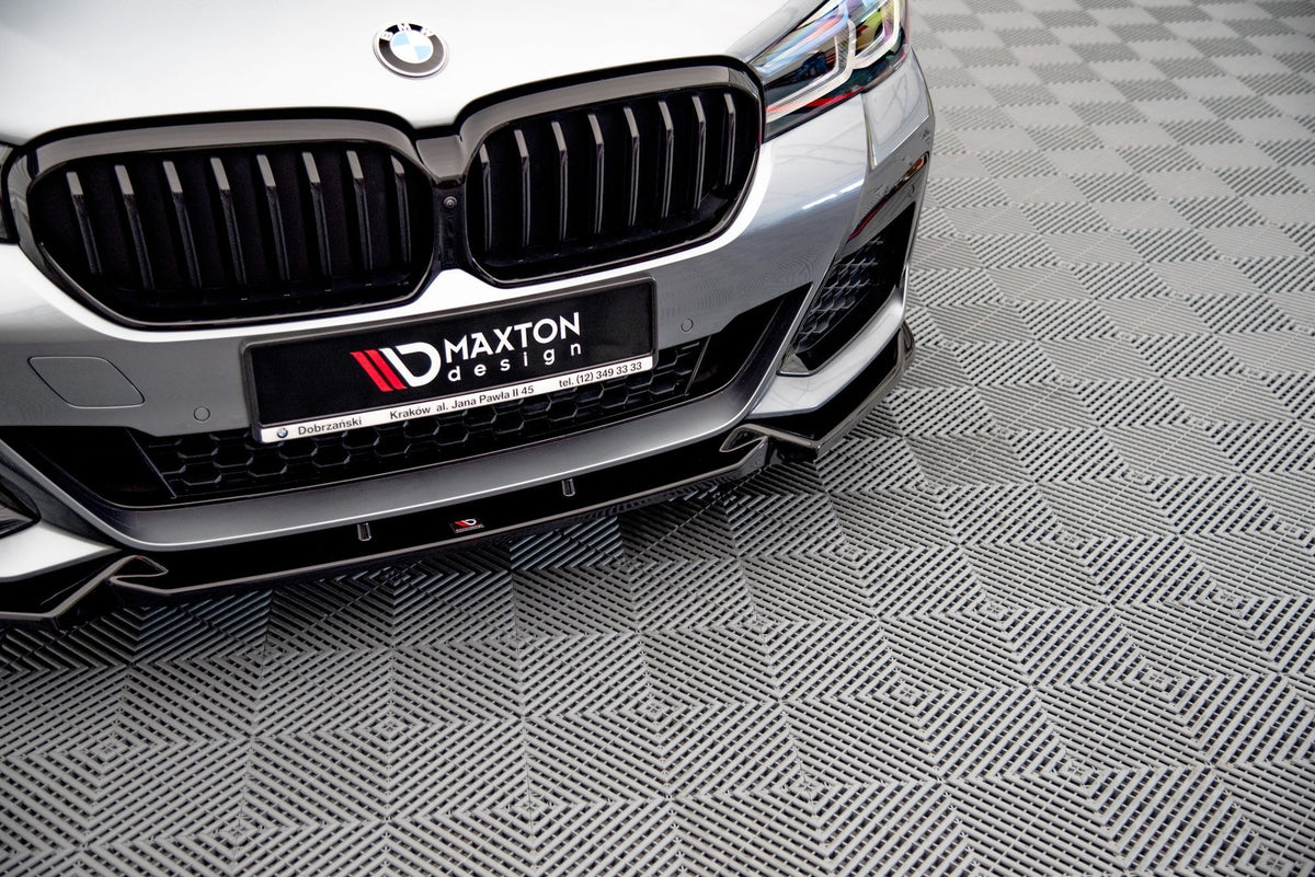 Street+ Spoilerlippe Front Ansatz V.1 passend für BMW 5er M-Paket / M550i / M550d  Limousine / Touring G30 / G31 Facelift  schwarz Hochglanz – Ansicht 3