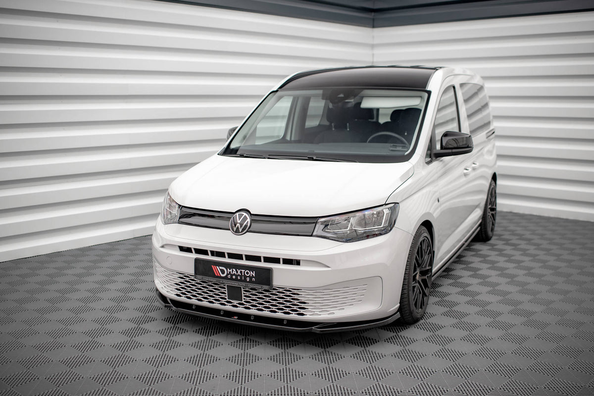 Street+ Spoilerlippe Front Ansatz V.1 passend für VW Caddy Mk5 schwarz Hochglanz – Ansicht 4