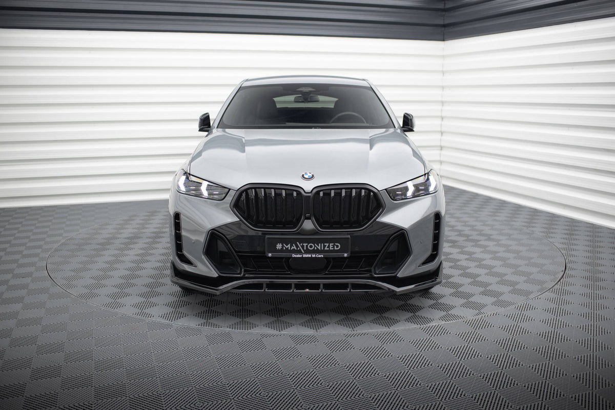 Street+ Spoilerlippe Front Ansatz V.2 passend für BMW X6 M-Paket G06 Facelift schwarz Hochglanz – Ansicht 1