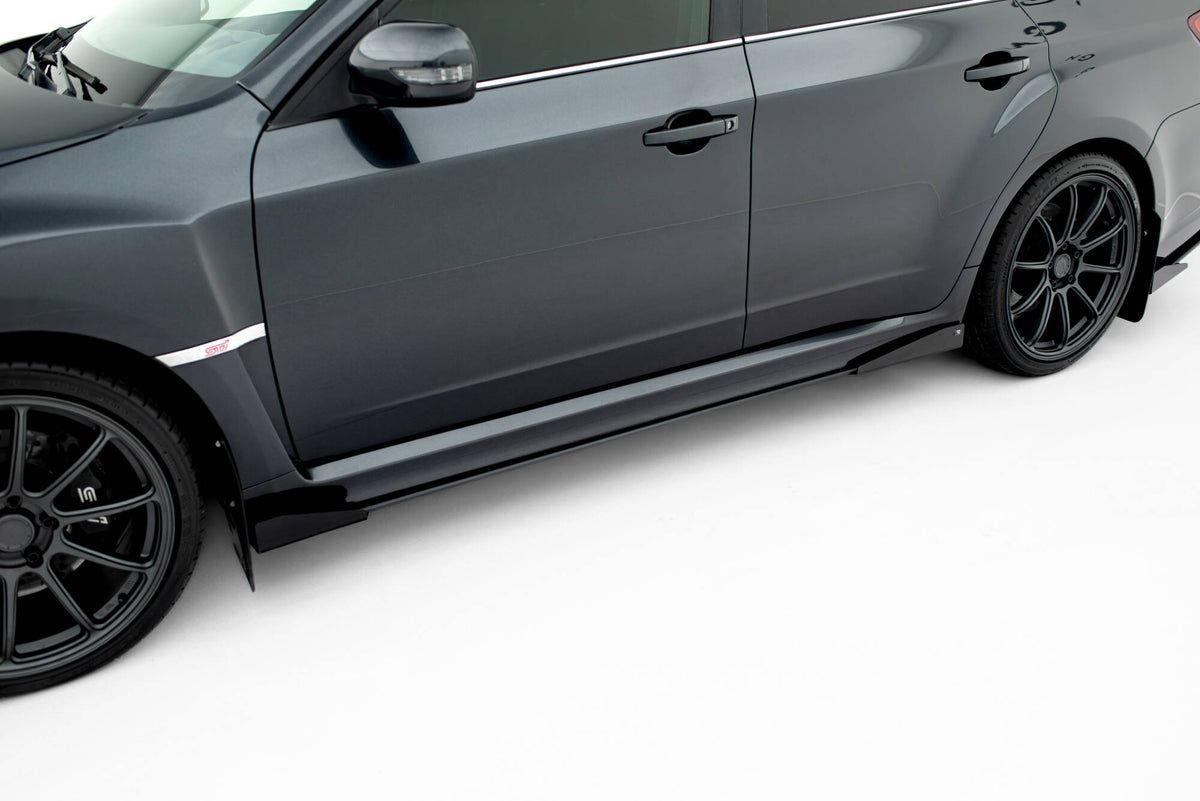 Seitenschweller Flaps passend für Subaru Impreza WRX STI Mk3 Facelift schwarz Hochglanz – Ansicht 3