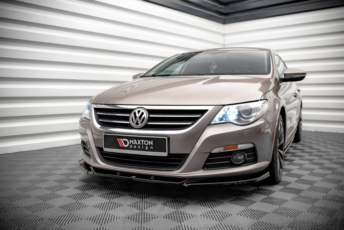 Street+ Spoilerlippe Front Ansatz V.4 passend für VW Passat CC schwarz Hochglanz – Ansicht 4
