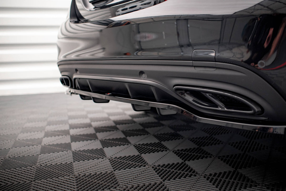 Street+ Mittlerer Diffusor RACE passend für Mercedes-Benz C AMG-Line W205 Facelift schwarz Hochglanz – Ansicht 5