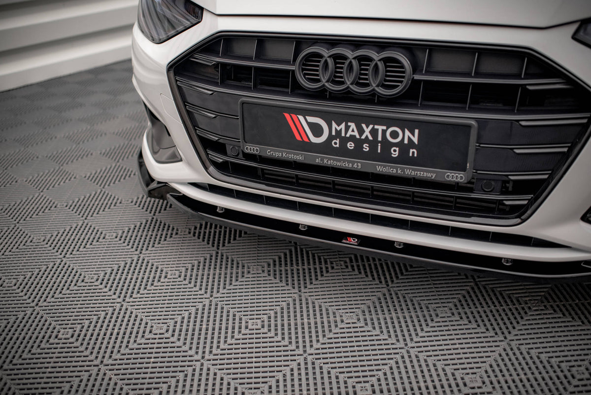 Street+ Spoilerlippe Front Ansatz V.1 passend für Audi A4 B9 Facelift schwarz Hochglanz – Ansicht 3