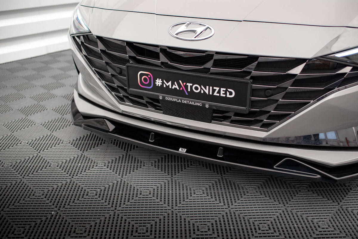 Street+ Spoilerlippe Front Ansatz passend für Hyundai Elantra Mk7 schwarz Hochglanz – Ansicht 3