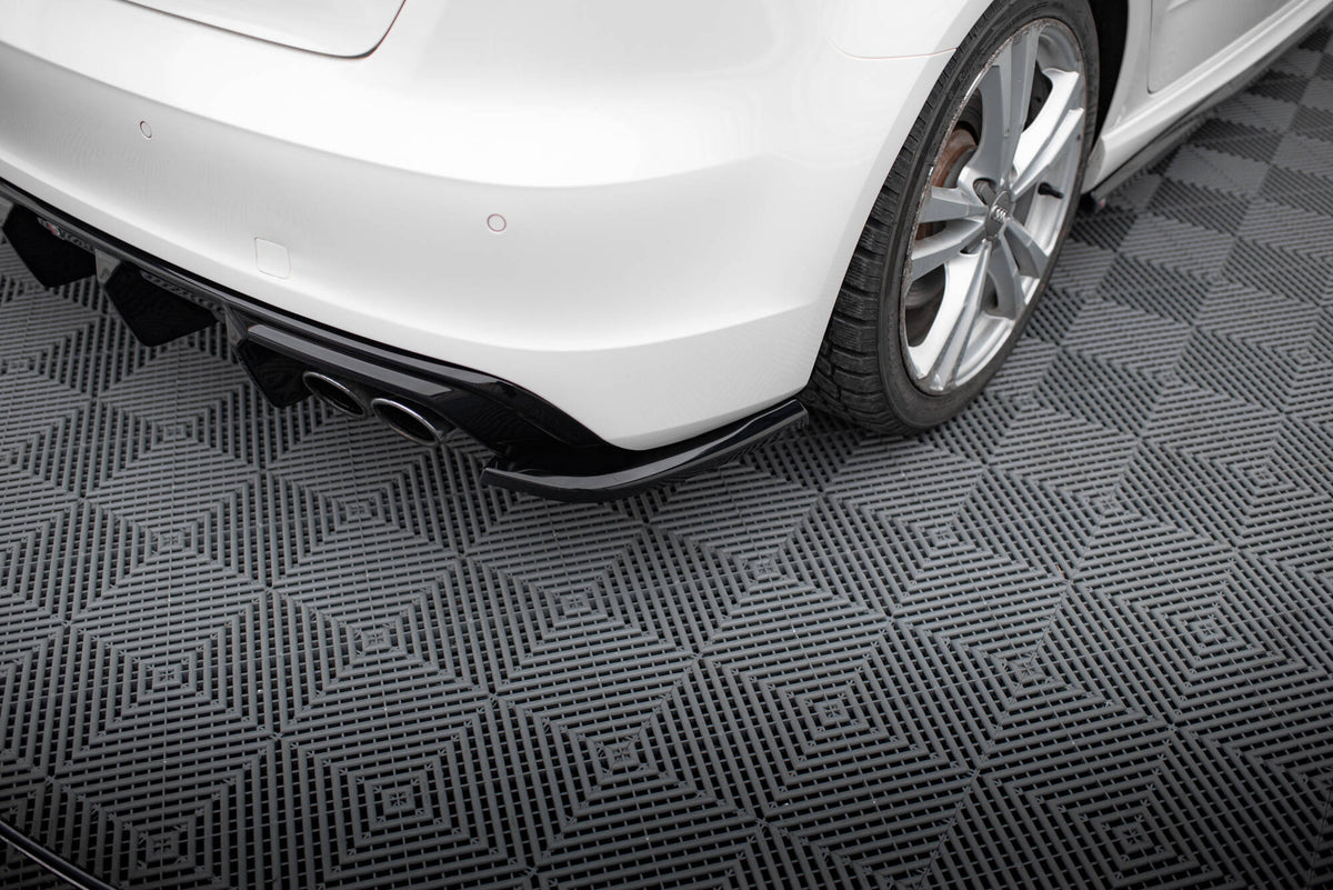 Heck Ansatz Flaps Diffusor passend für Audi A3 S-Line / S3 Sportback 8V schwarz Hochglanz – Ansicht 4